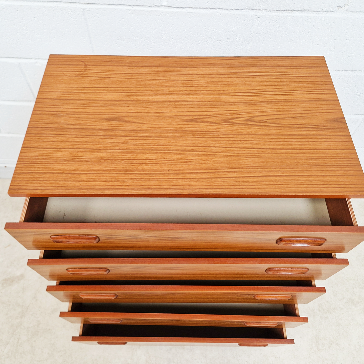 Schreiber Mid Century Vintage Danish Design Tallboy Retro Chest Drawers