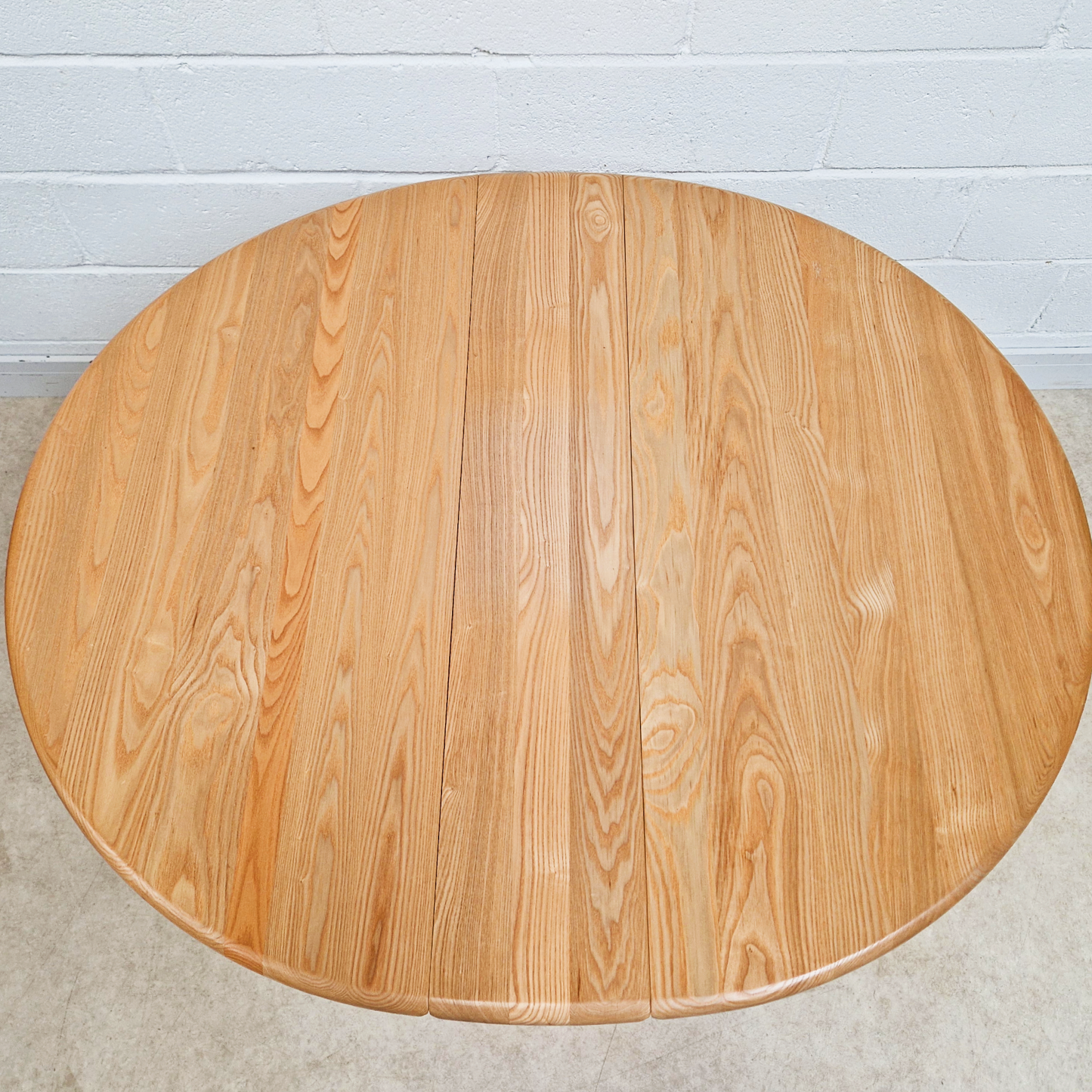 Ercol Vintage Solid Light Elm Danish Design Drop Leaf Table and Hoopback Chair Set