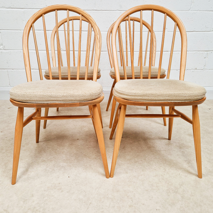 Ercol Vintage Solid Light Elm Danish Design Drop Leaf Table and Hoopback Chair Set