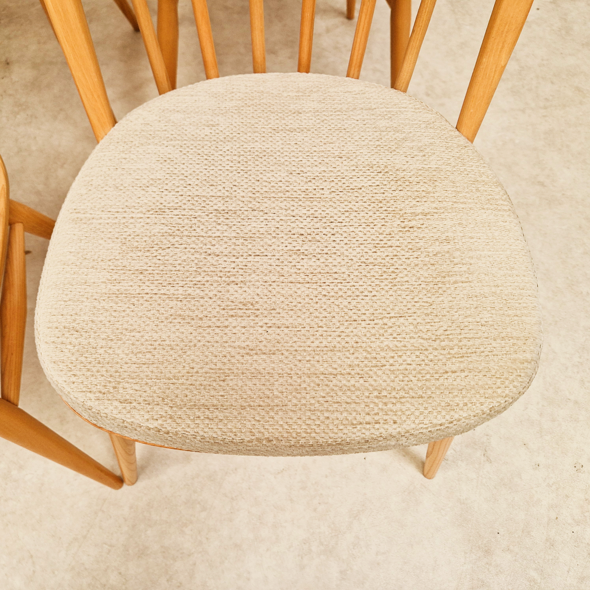 Ercol Vintage Solid Light Elm Danish Design Drop Leaf Table and Hoopback Chair Set