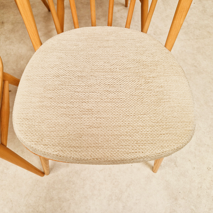 Ercol Vintage Solid Light Elm Danish Design Drop Leaf Table and Hoopback Chair Set