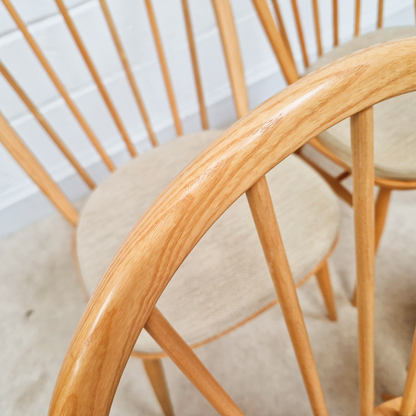 Ercol Vintage Solid Light Elm Danish Design Drop Leaf Table and Hoopback Chair Set