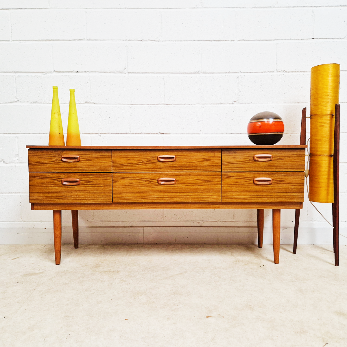 Schreiber Vintage Mid Century Scandinavian Design Sideboard Credenza