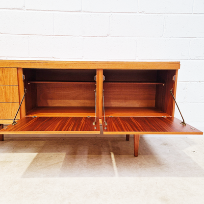 Vintage Mid Century Golden Teak Danish Design Sideboard Credenza
