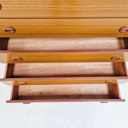 Schreiber Mid Century Vintage Danish Design Tallboy Retro Chest Drawers