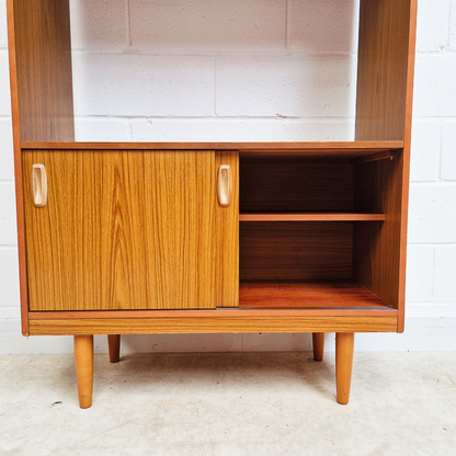Schreiber Vintage Retro Mid Century 'Small & Tall' Teak Slim Sideboard Bookcase Room Divider