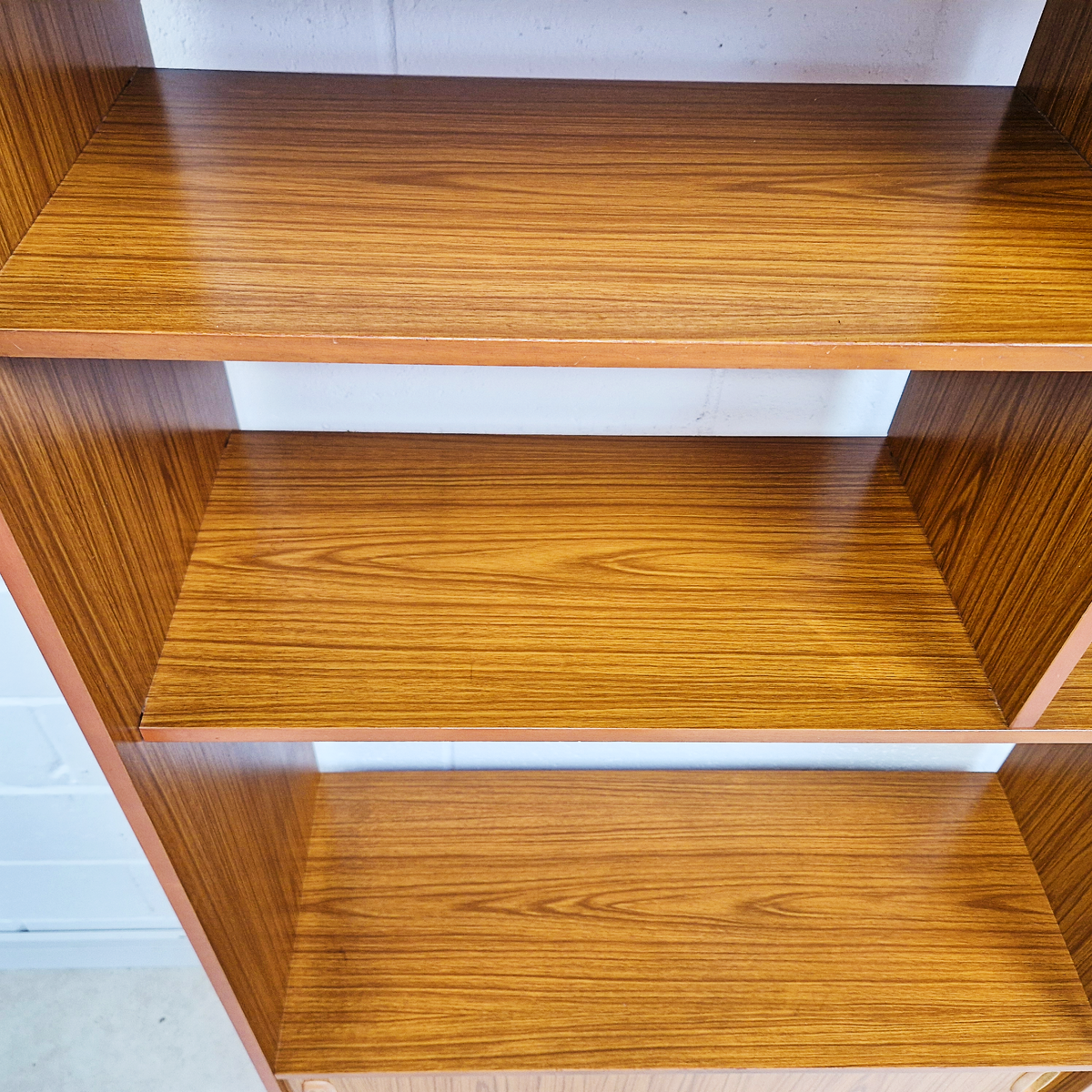 Schreiber Vintage Retro Mid Century 'Small & Tall' Teak Slim Sideboard Bookcase Room Divider