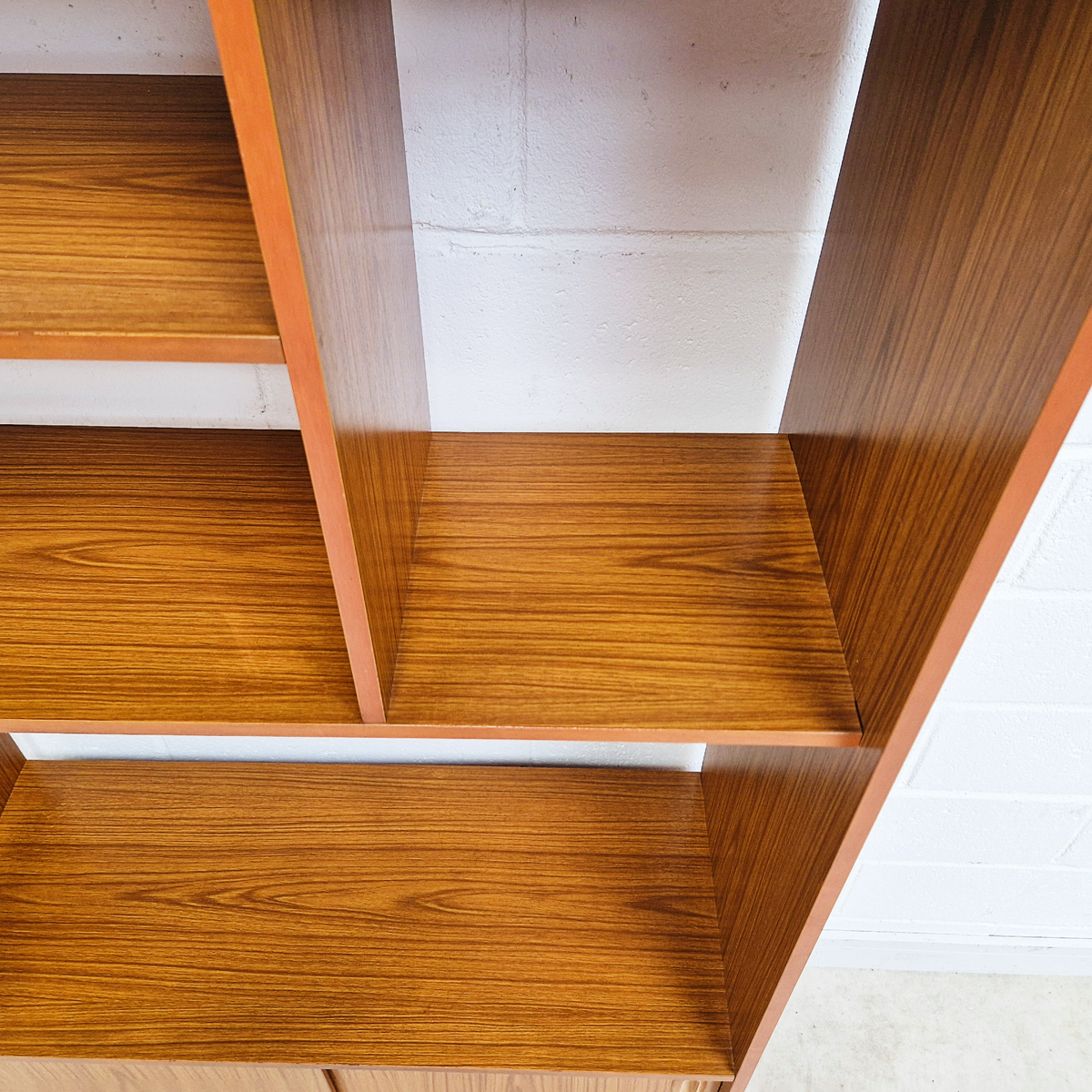 Schreiber Vintage Retro Mid Century 'Small & Tall' Teak Slim Sideboard Bookcase Room Divider