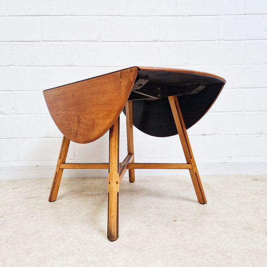 Ercol Vintage Mid Century Solid Elm Danish Design Extending drop Leaf Dining Table