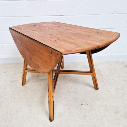 Ercol Vintage Mid Century Solid Elm Danish Design Extending drop Leaf Dining Table