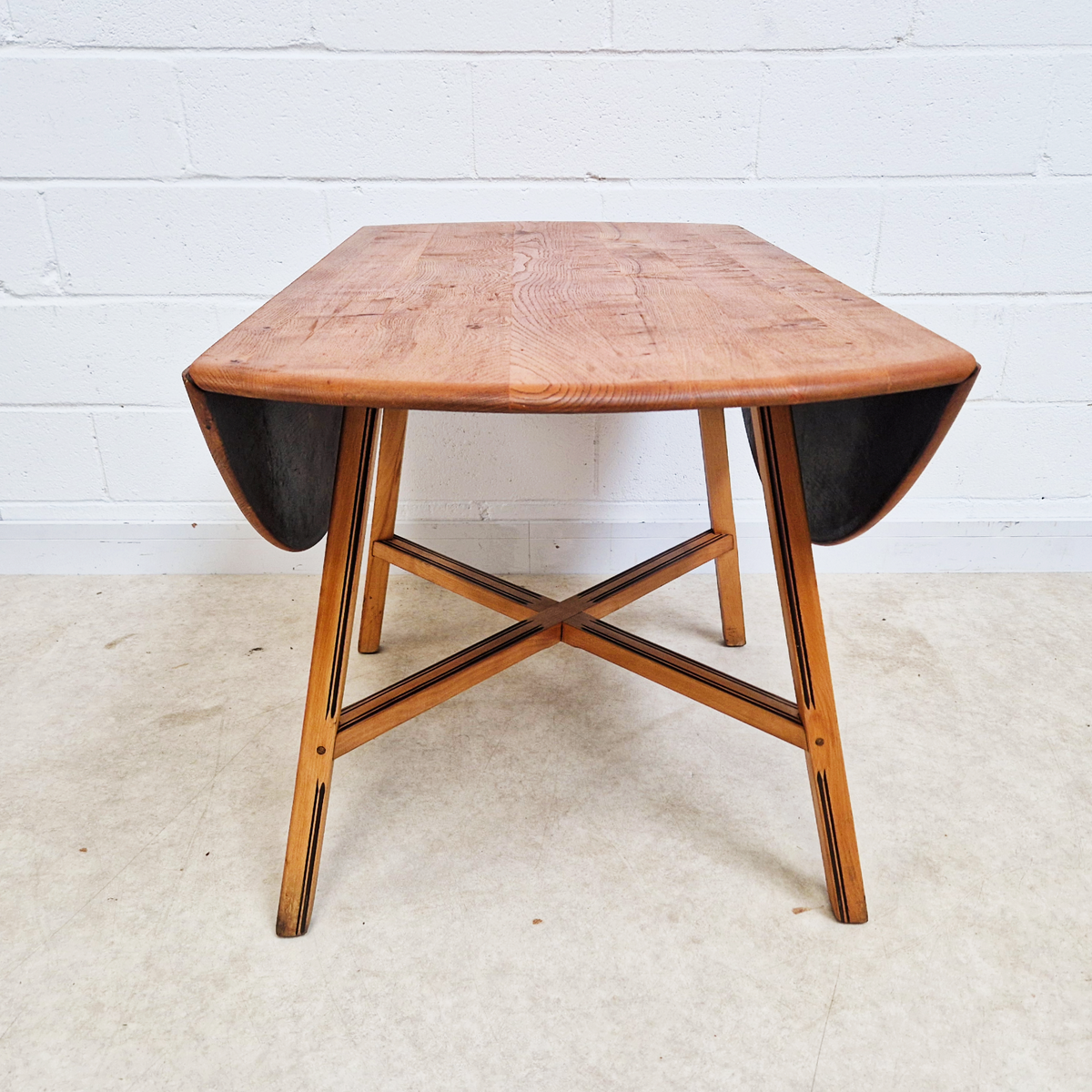Ercol Vintage Mid Century Solid Elm Danish Design Extending drop Leaf Dining Table