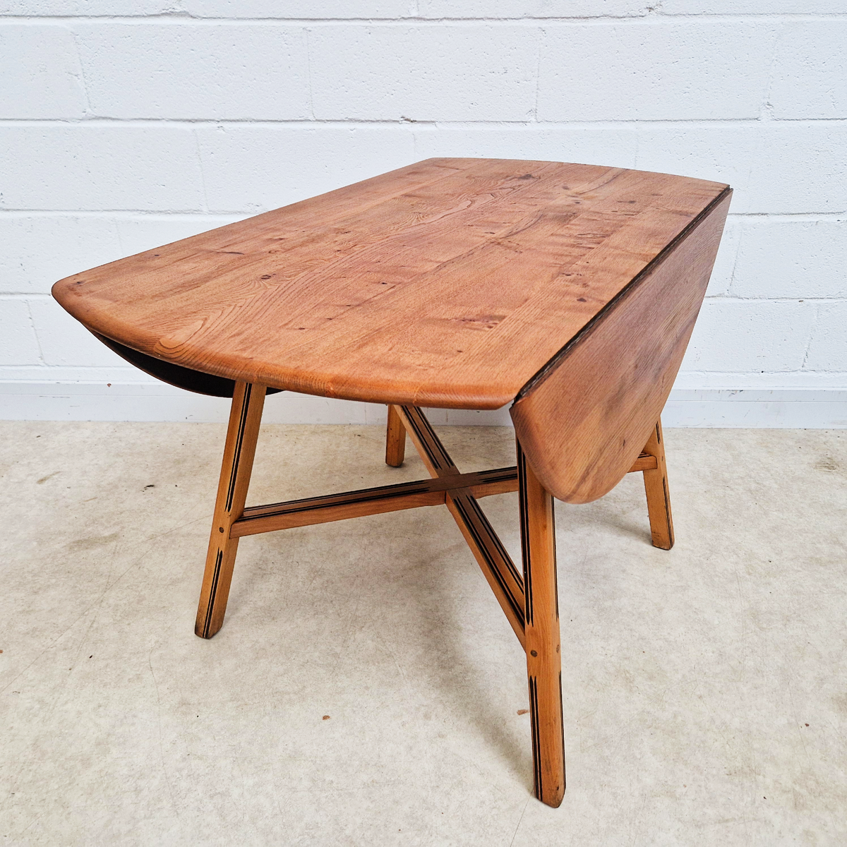 Ercol Vintage Mid Century Solid Elm Danish Design Extending drop Leaf Dining Table