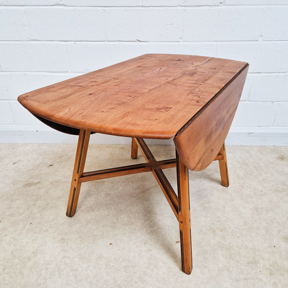 Ercol Vintage Mid Century Solid Elm Danish Design Extending drop Leaf Dining Table
