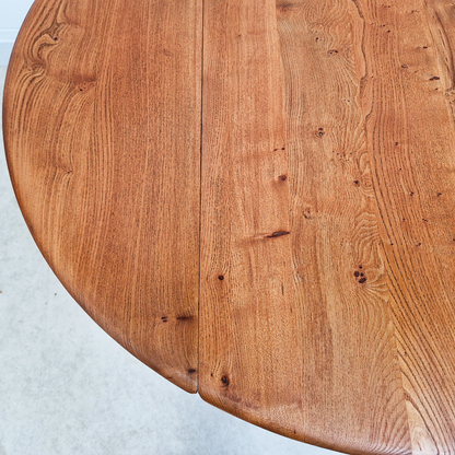 Ercol Vintage Mid Century Solid Elm Danish Design Extending drop Leaf Dining Table