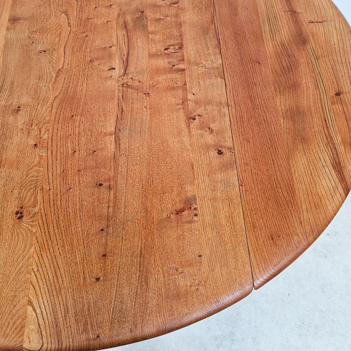 Ercol Vintage Mid Century Solid Elm Danish Design Extending drop Leaf Dining Table