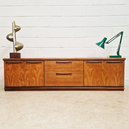 Meredew Vintage Mid Century Danish Design Pyramid Teak Long Sideboard Buffet Credenza PG350