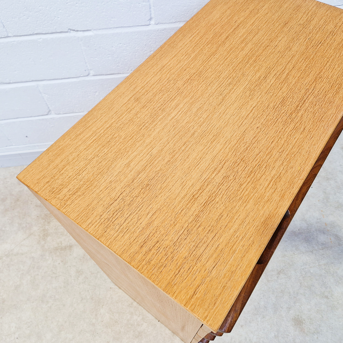 Vintage Mid Century Blond Teak Danish Design Tallboy Chest of Drawers