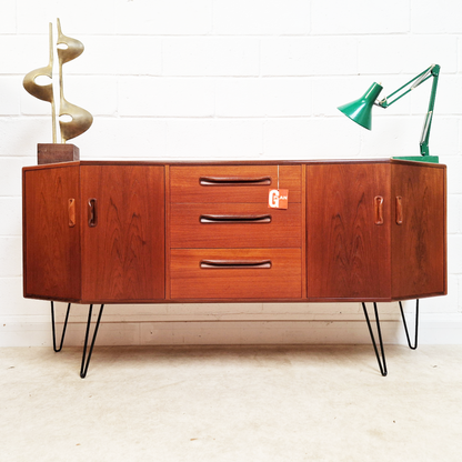 V.B Wilkins for G Plan Vintage Mid Century Danish Design Medium Teak Sideboard Credenza