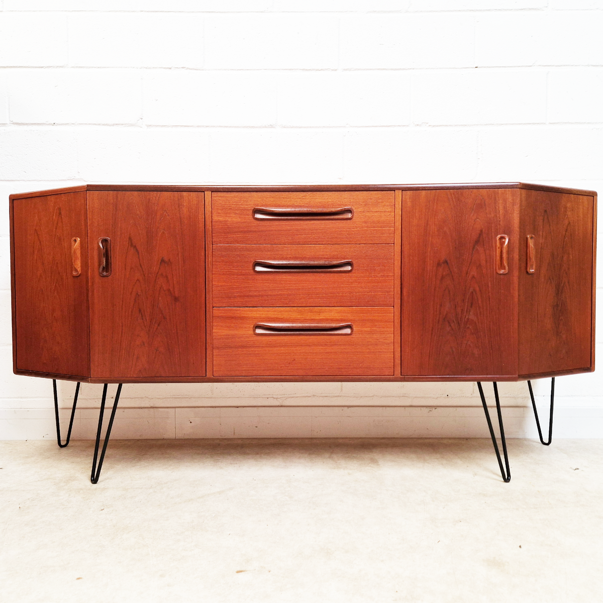 V.B Wilkins for G Plan Vintage Mid Century Danish Design Medium Teak Sideboard Credenza