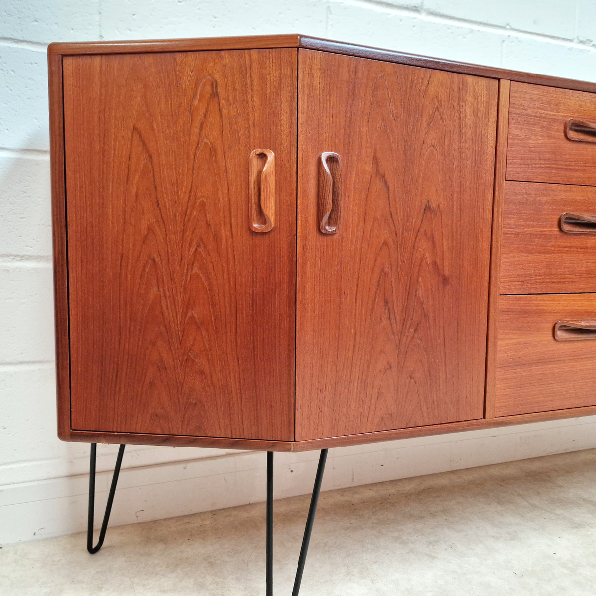 V.B Wilkins for G Plan Vintage Mid Century Danish Design Medium Teak Sideboard Credenza