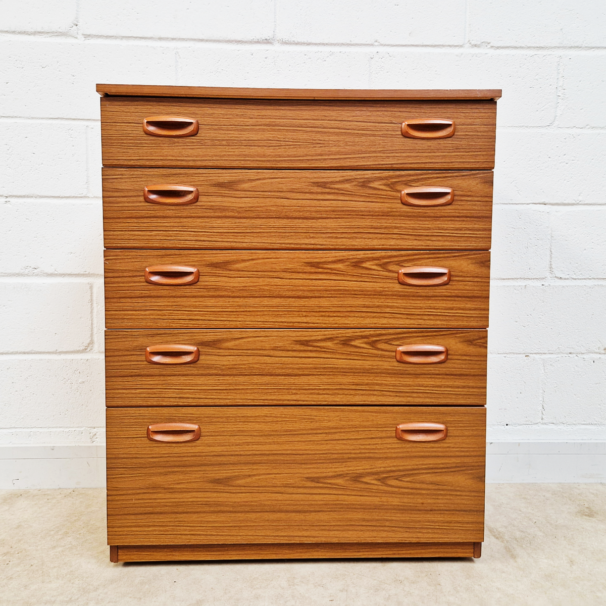 Schreiber Mid Century Vintage Danish Design Tallboy Retro Chest Drawers