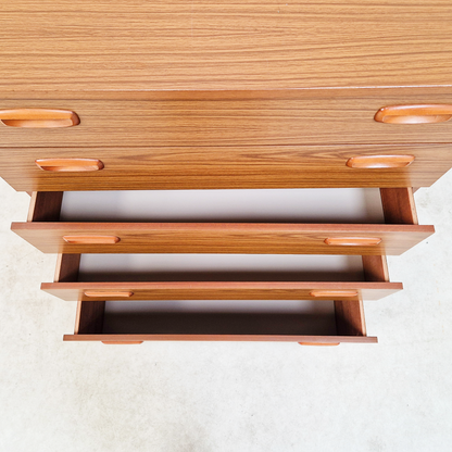 PAIR Schreiber Mid Century Vintage Danish Design Tallboy Retro Chest Drawers
