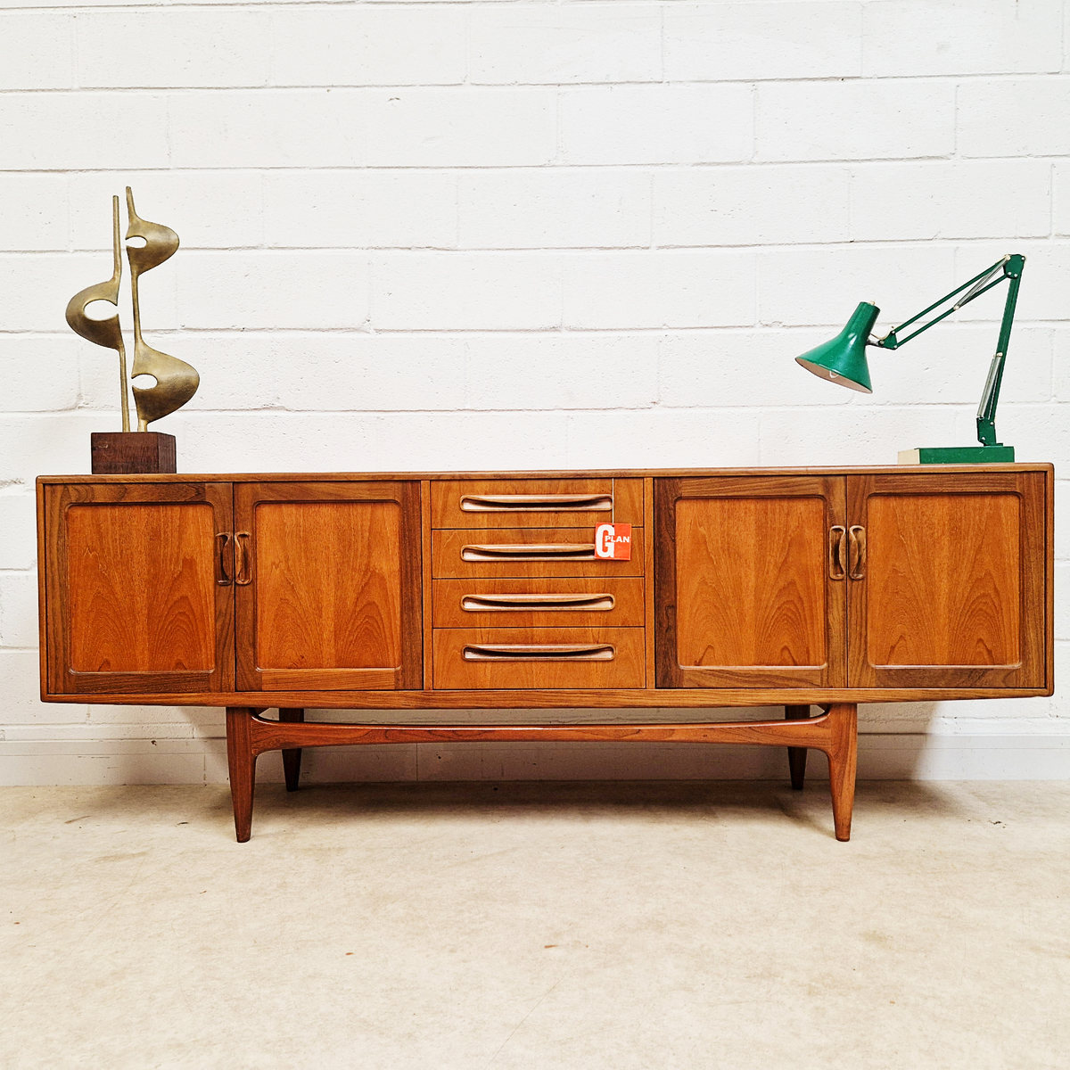 VB Wilkins G Plan Red Label Vintage Mid Century Pyramid Teak Long John Sideboard