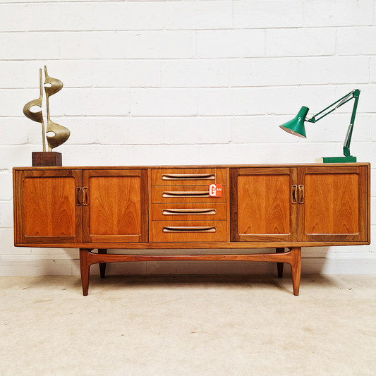 VB Wilkins G Plan Red Label Vintage Mid Century Pyramid Teak Long John Sideboard
