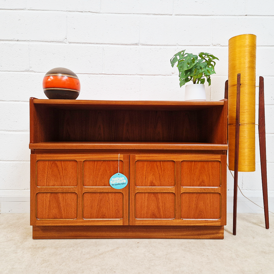 Nathan Vintage Mid Century Medium Teak Compact Sideboard Entertainment Unit