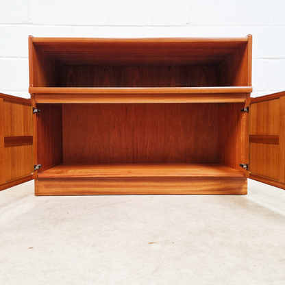 Nathan Vintage Mid Century Medium Teak Compact Sideboard Entertainment Unit