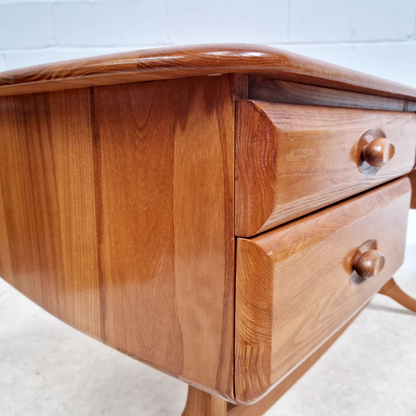 Vintage Solid Elm 1960s Mid Century Danish Design Desk Dresser Sideboard