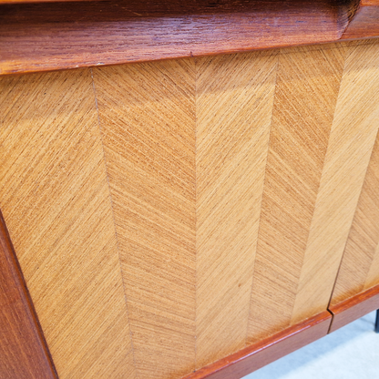 G Plan Vintage Mid Century Herringbone Teak Compact Sideboard LP Storage Cabinet