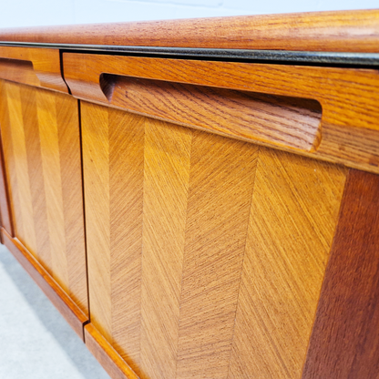 G Plan Herringbone Red Label Vintage Mid Century Danish Design Sideboard Buffet Credenza