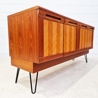 G Plan Herringbone Red Label Vintage Mid Century Danish Design Sideboard Buffet Credenza