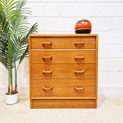 G Plan Egomme Gold Label 1960s Half Tallboy Brandon Chest of Drawers