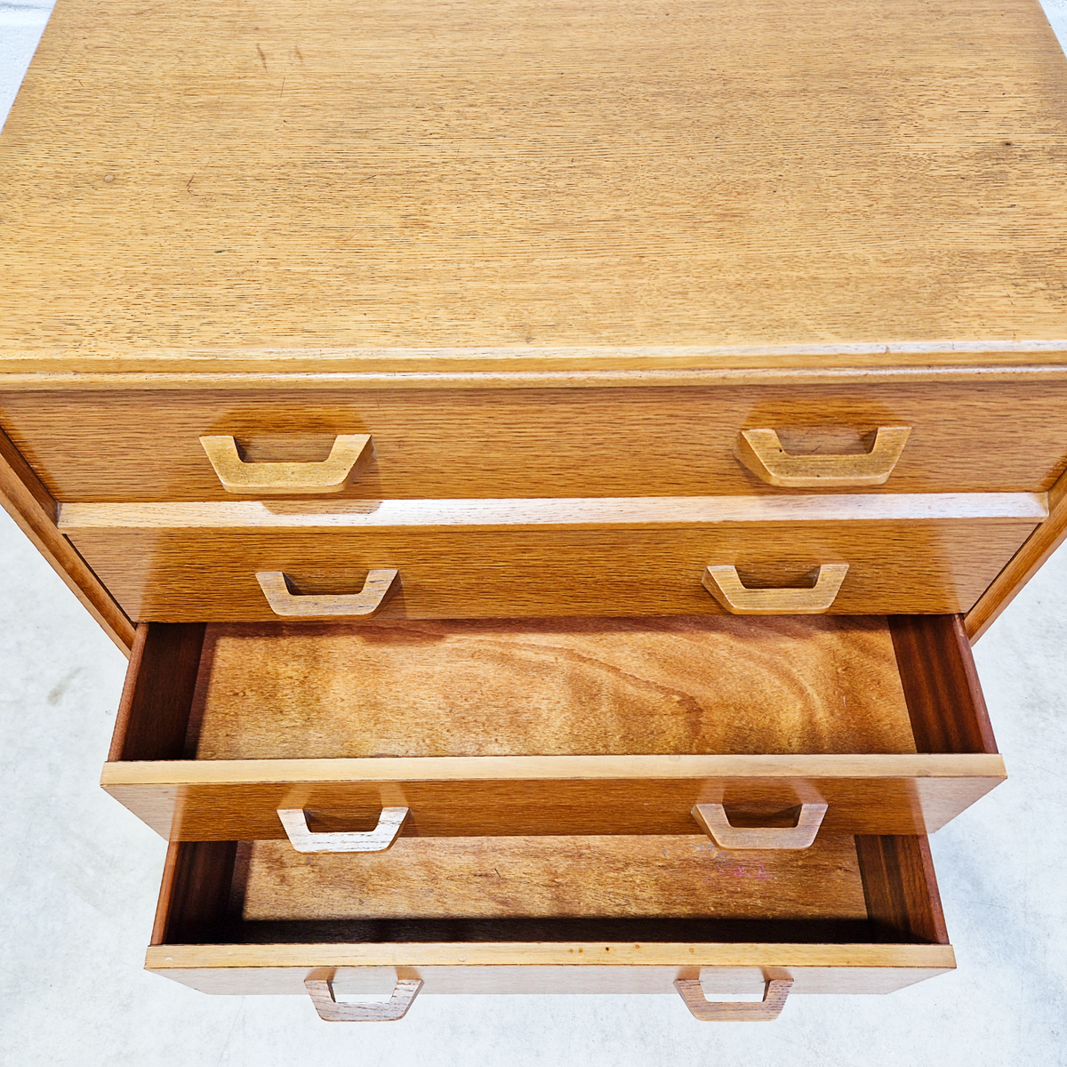 G Plan Egomme Gold Label Vintage Mid Century 1950s Wardrobe & Chest of Drawers Set PG381A