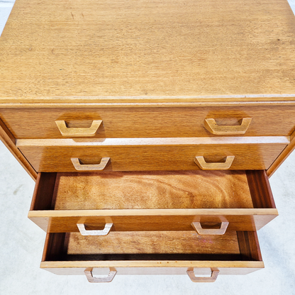 G Plan Egomme Gold Label Vintage Mid Century 1950s Wardrobe & Chest of Drawers Set PG381A