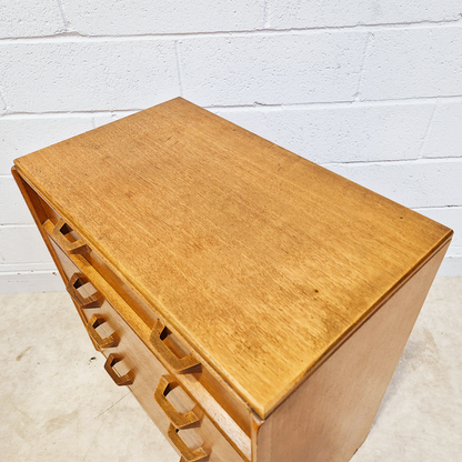 G Plan Egomme Gold Label 1960s Half Tallboy Brandon Chest of Drawers
