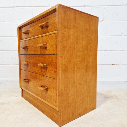 G Plan Egomme Gold Label Vintage Mid Century 1950s Wardrobe & Chest of Drawers Set PG381A