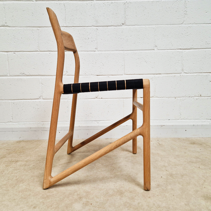 Gazzda for Heal's of London Set of 4 Mid Century Modern Solid Oak & Weave Dining Chairs