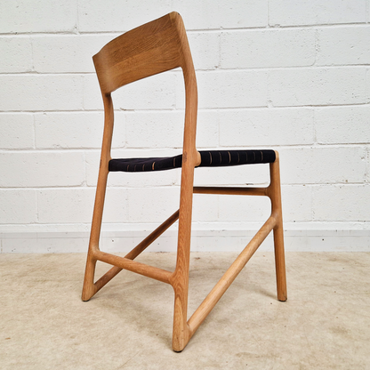 Gazzda for Heal's of London Set of 4 Mid Century Modern Solid Oak & Weave Dining Chairs