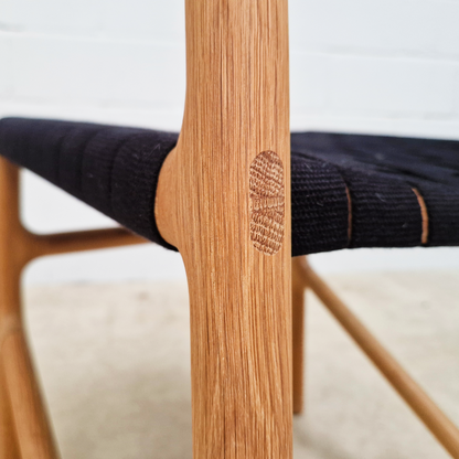 Gazzda for Heal's of London Set of 4 Mid Century Modern Solid Oak & Weave Dining Chairs
