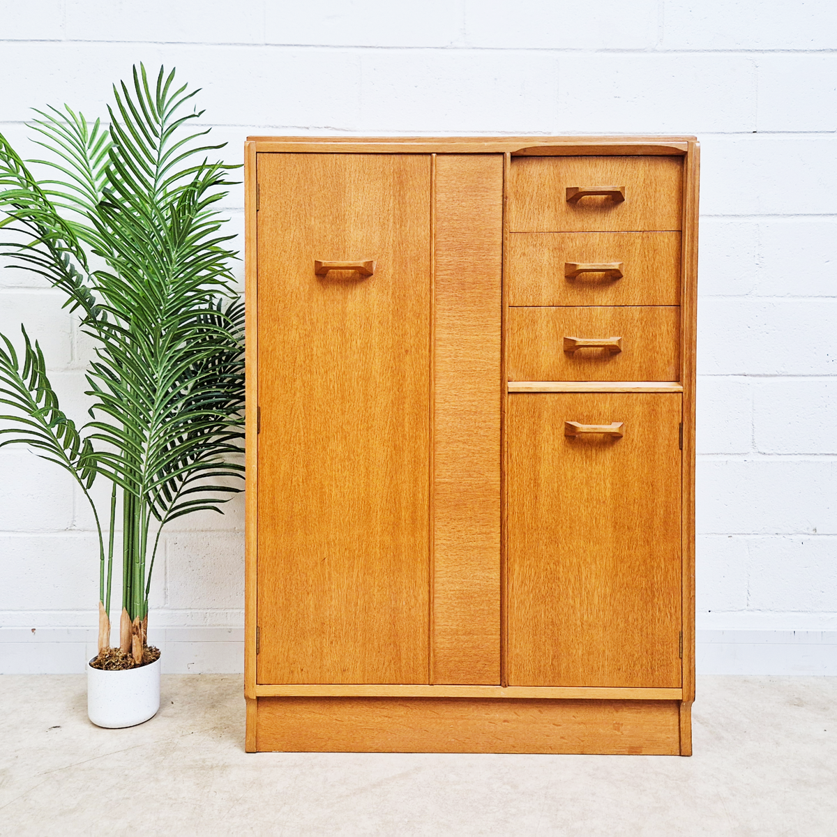 G Plan E Gomme Gold Label 1960's Vintage Wardrobe Cabinet Chest Drawers Combination Piece PG381