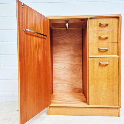G Plan Egomme Gold Label Vintage Mid Century 1950s Wardrobe & Chest of Drawers Set PG381A