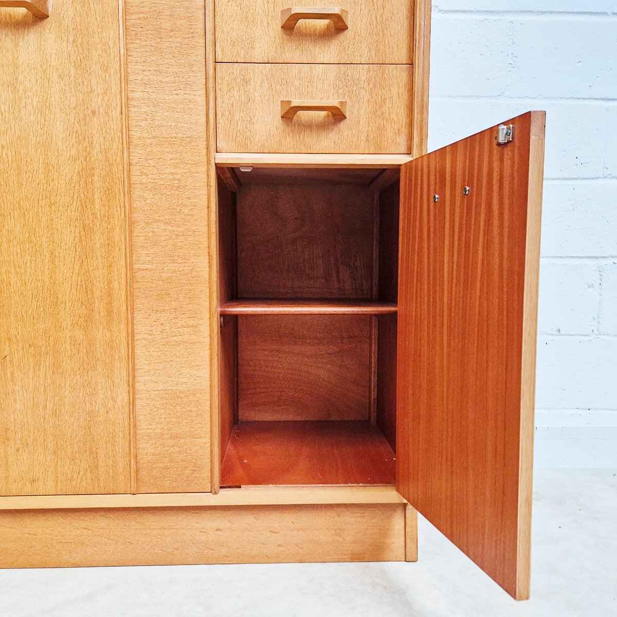 G Plan Egomme Gold Label Vintage Mid Century 1950s Wardrobe & Chest of Drawers Set PG381A