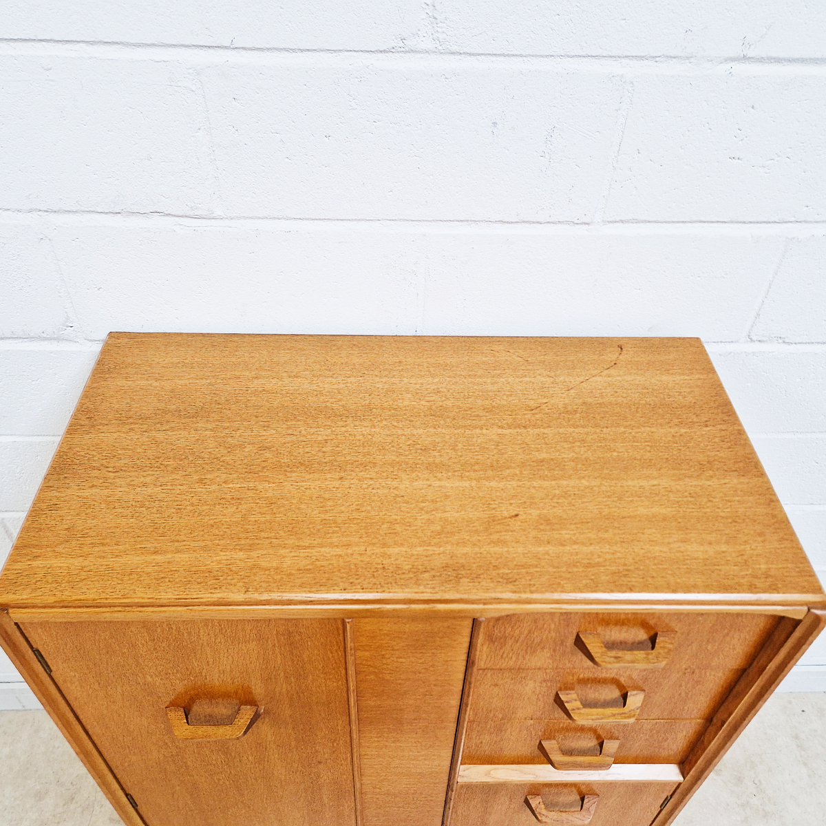G Plan E Gomme Gold Label 1960's Vintage Wardrobe Cabinet Chest Drawers Combination Piece PG381
