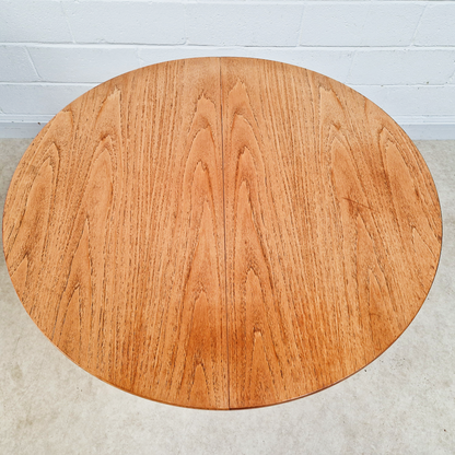 Nathan Vintage Mid Century Danish Design Round Extending Dining Table & 4 Chair Set