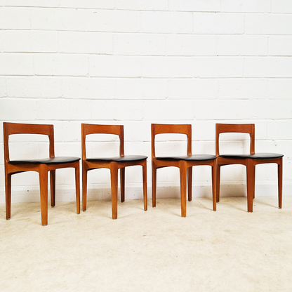 Nathan Vintage Mid Century Danish Design Round Extending Dining Table & 4 Chair Set
