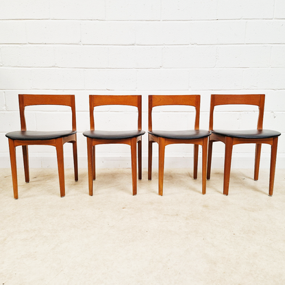 Nathan Vintage Mid Century Danish Design Round Extending Dining Table & 4 Chair Set