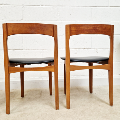 Nathan Vintage Mid Century Danish Design Round Extending Dining Table & 4 Chair Set